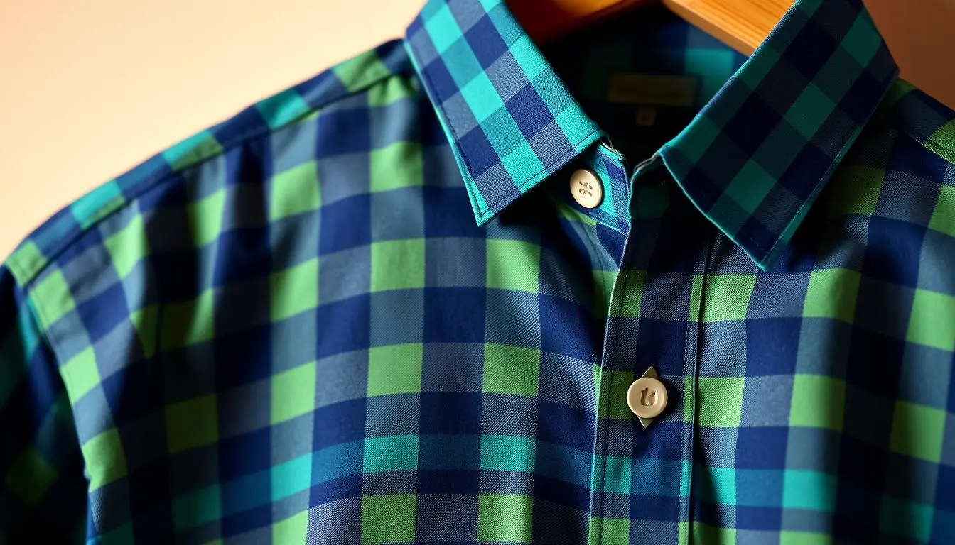 Blue Long sleeve check shirt for men