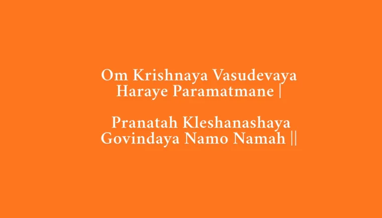 Om Krishnaya Vasudevaya Haraye Paramatmane Mantra