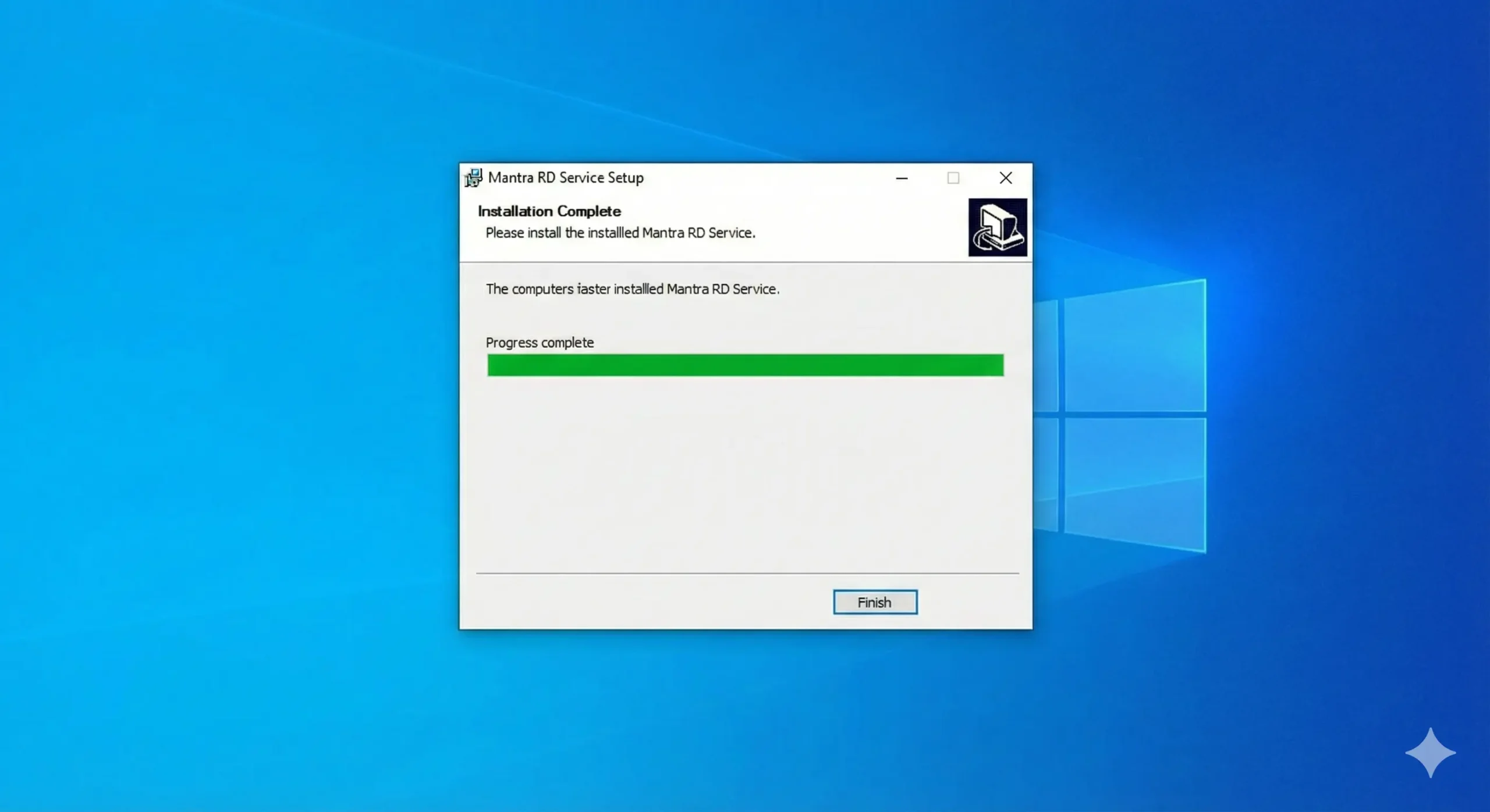 The Mantra RD Service installation screen