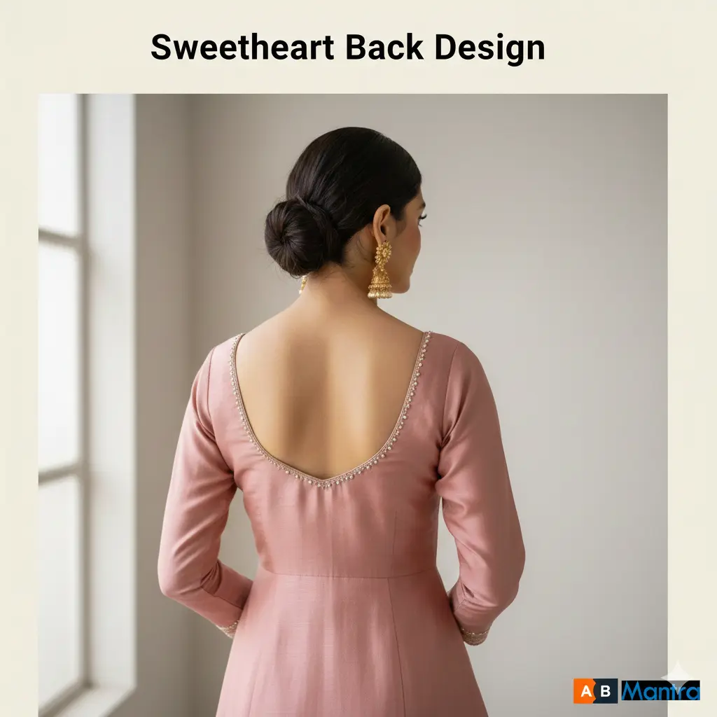 sweetheart-shaped back neck