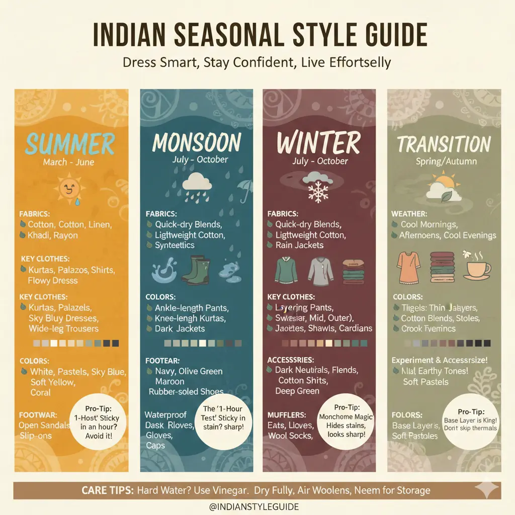 different kinds of clothes for different seasons infographics