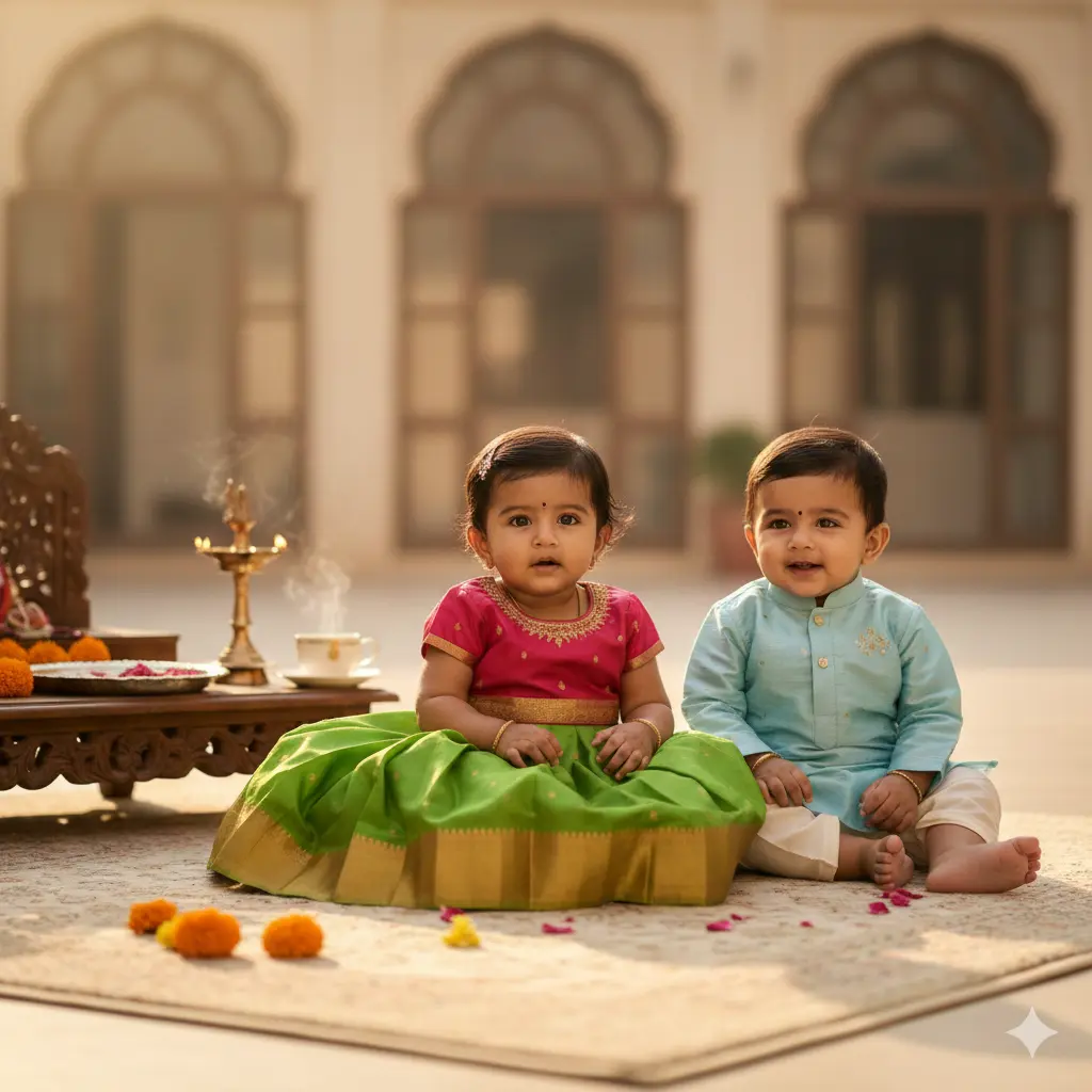 thespark shop kids clothes baby girl pattu pavadai