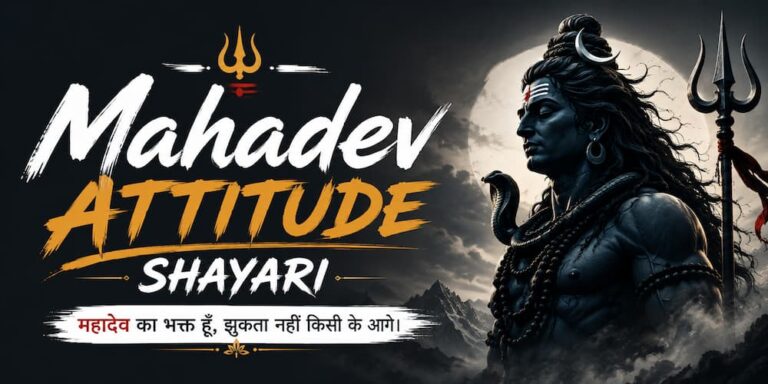 Mahadev Attitude Shayari – 100+ महादेव एटीट्यूड शायरी, दो लाइन स्टेटस और भोलेनाथ स्वैग शायरी Banner